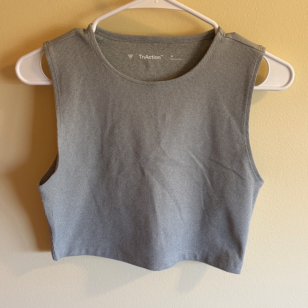 Aritzia Gray Sleeveless Crop Top